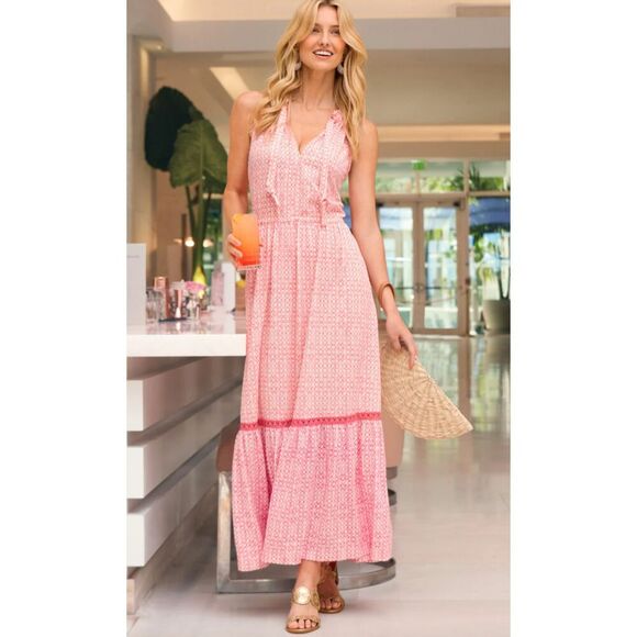 Cabana Life Tie Neck Maxi Dress Size Small NWT! - Picture 1 of 8